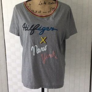 Women's  Tommy Hilfiger Denim Tee Shirt Size XL color gray washable #459